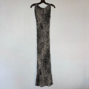 CACHÉ Beaded Animal Print Backless Long Elegant Dress